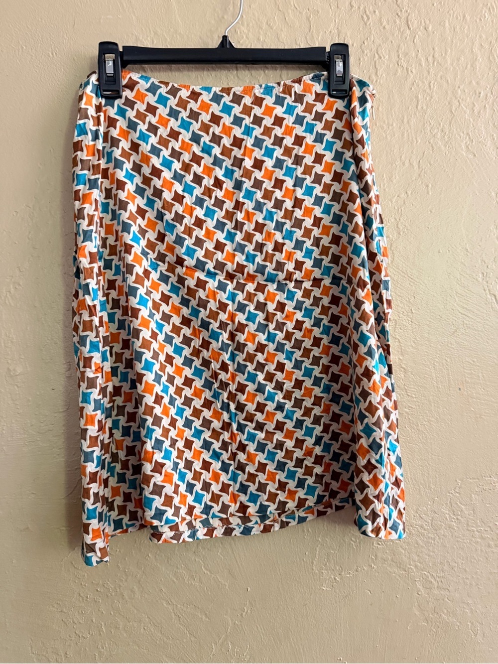 Original Penguin Geometric Mini Skirt in Cream, Orange & Teal